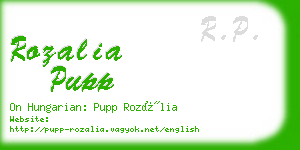 rozalia pupp business card